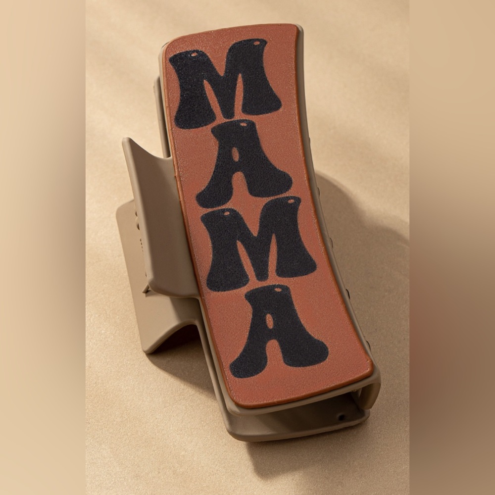 Brown MAMA hair clip
